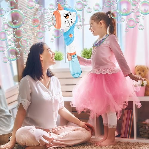 Miniatura 9 de Juguetes de máquina de burbujas para niños juguetes de unicornio para niñas de 3, 4, 5, 6, 7, 8 años, juguetes al aire libre, varita de burbujas a