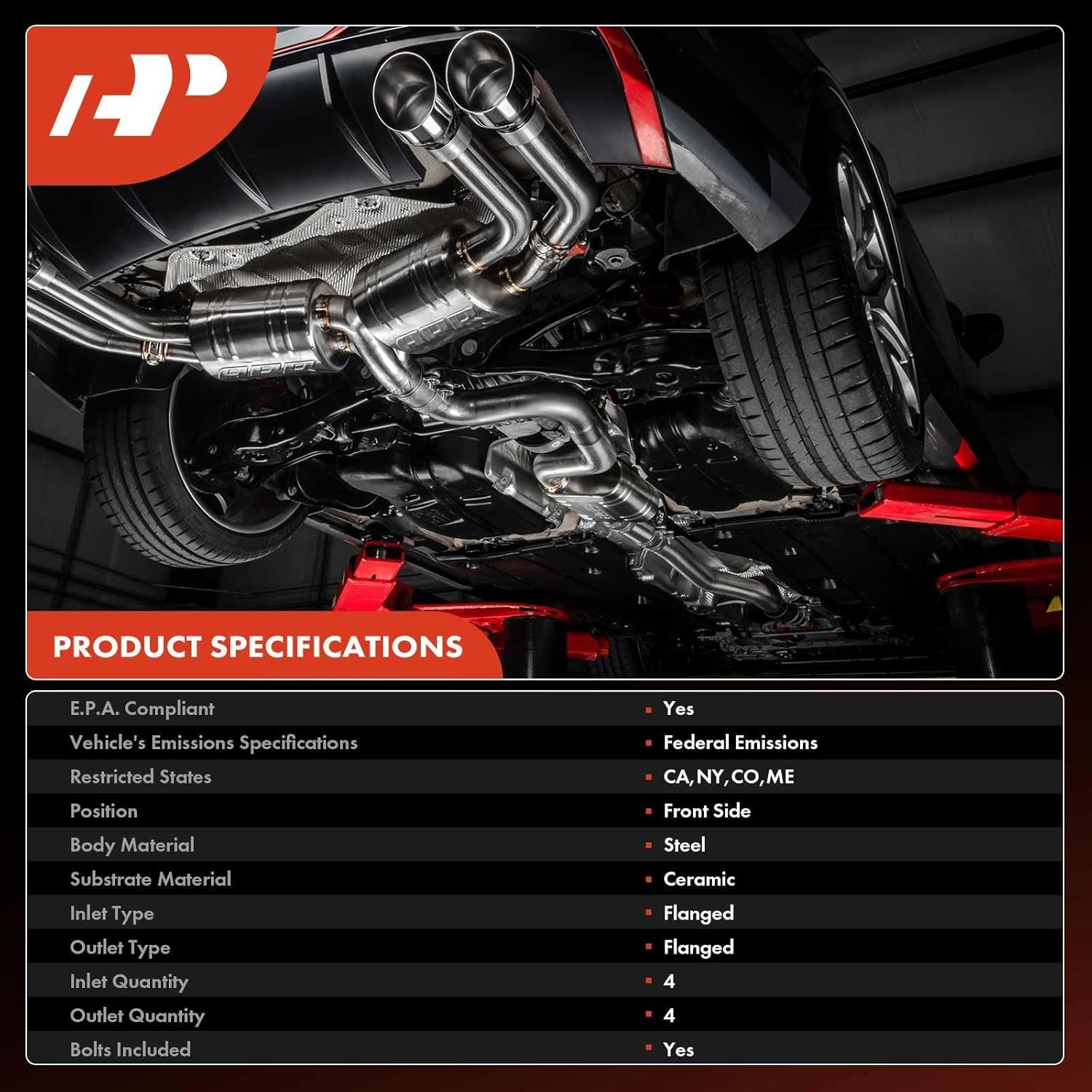 A-Premium Front Catalytic Converter Kit Direct-Fit Compatible with Honda CR-V CRV 2017-2021, Civic 2016-2021, 1.5L, EPA Compliant