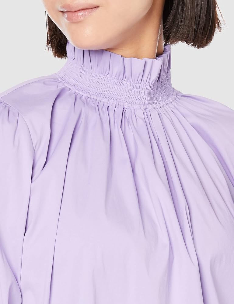 【着用1回】ダブルスタンダードクロージング　襟付きダル糸フリルリブニット　36 Stand frill collar blouse | Night STORE | ダブルスタンダード