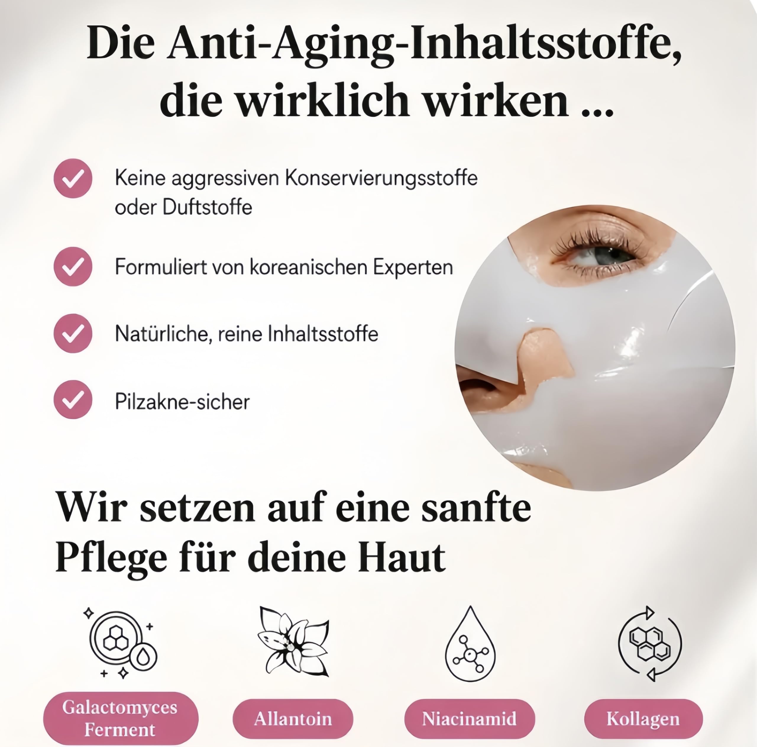 areum Kollagen Glow Up Maske 2.0 – 4 Bio-Masken für Glass Skin