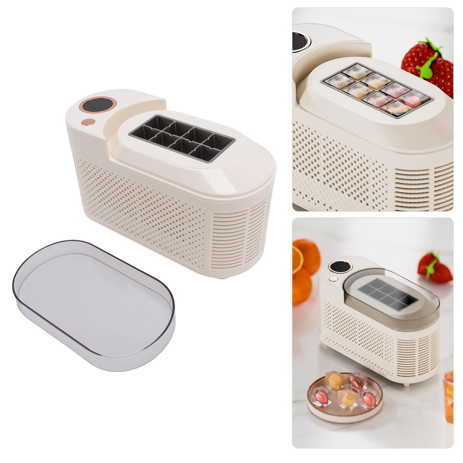 Máquina de Fabricante de Hielo de Encimera, 120 W Máquina de Hielo Automática, 8 Cubos Listos en 15 Minutos, Fabricante de Hielo Portátil para la Oficina de Cocina en casa. (Enchufe de la
