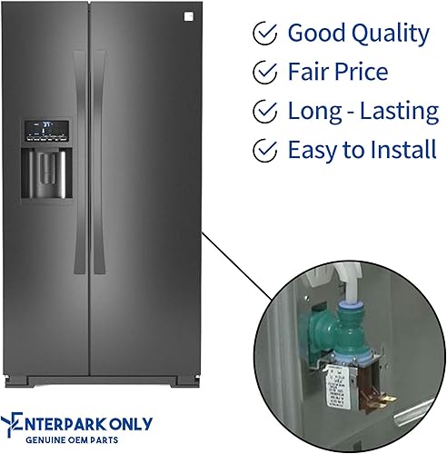 Miniatura 5 de Enterpark W10238100 W10498990 - Pieza de repuesto para válvula de entrada de agua para refrigerador Whirlpool, repuesto WPW10238100 W10498990