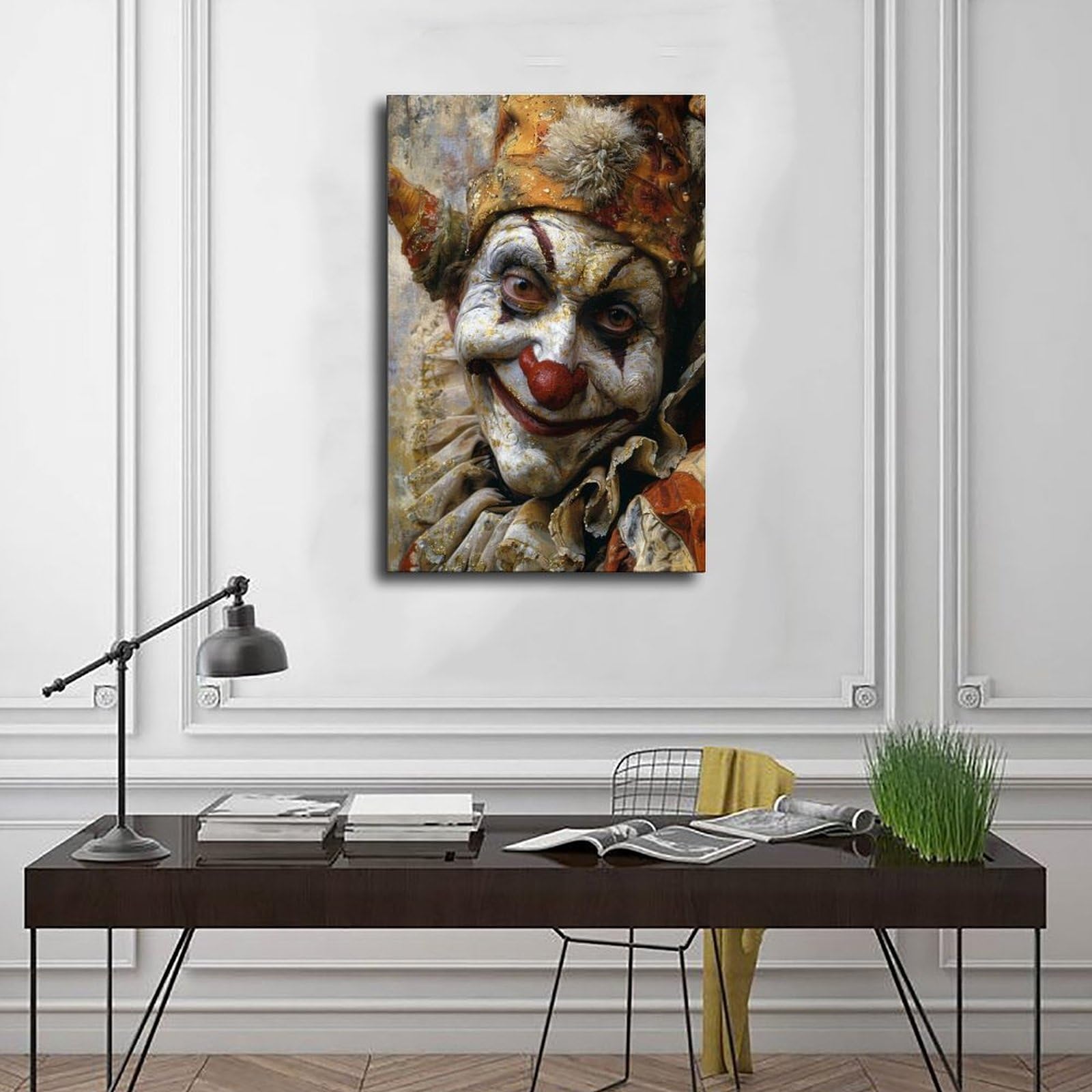 QOTOPGPG Stampa artistica su tela, motivo: Commedia Dell'Arte, decorazione artistica da parete per soggiorno, camera da letto, 60 x 90 cm