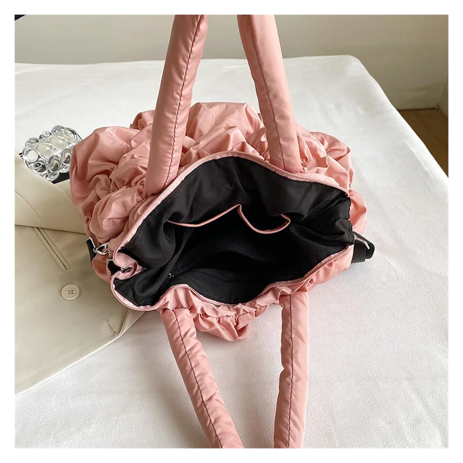 Puffer Tasche Damen Blase Unten Baumwolle Tasche Weibliche Falten Nylon Schulter Umhängetasche for Frauen Große Kapazität Achsel Taschen