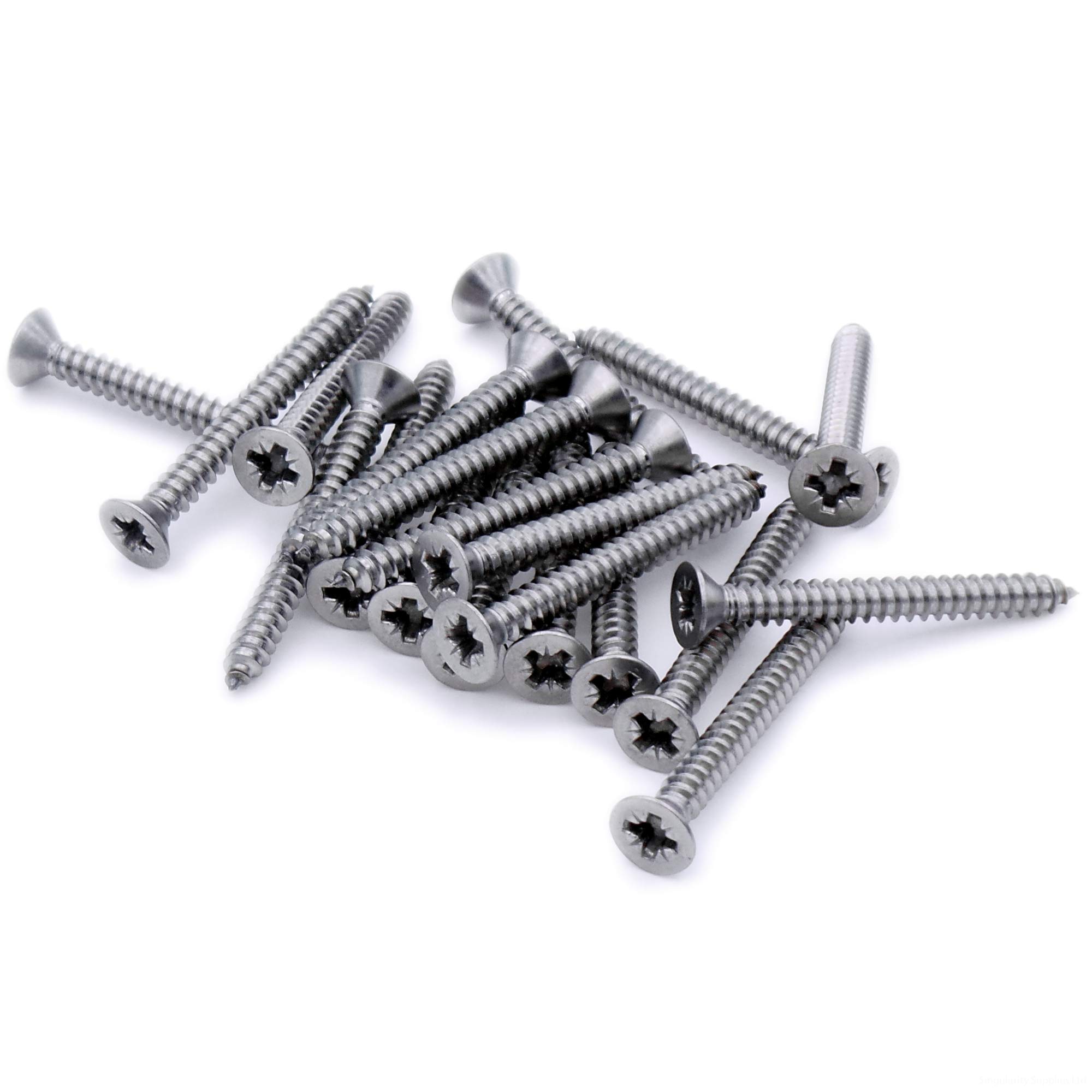 Singularity Supplies No.12 X 1 (5.5Mm X 25Mm) Pozi Countersunk Self-Tapping Screw - Stainless Steel (A2) (Pack Of 20)