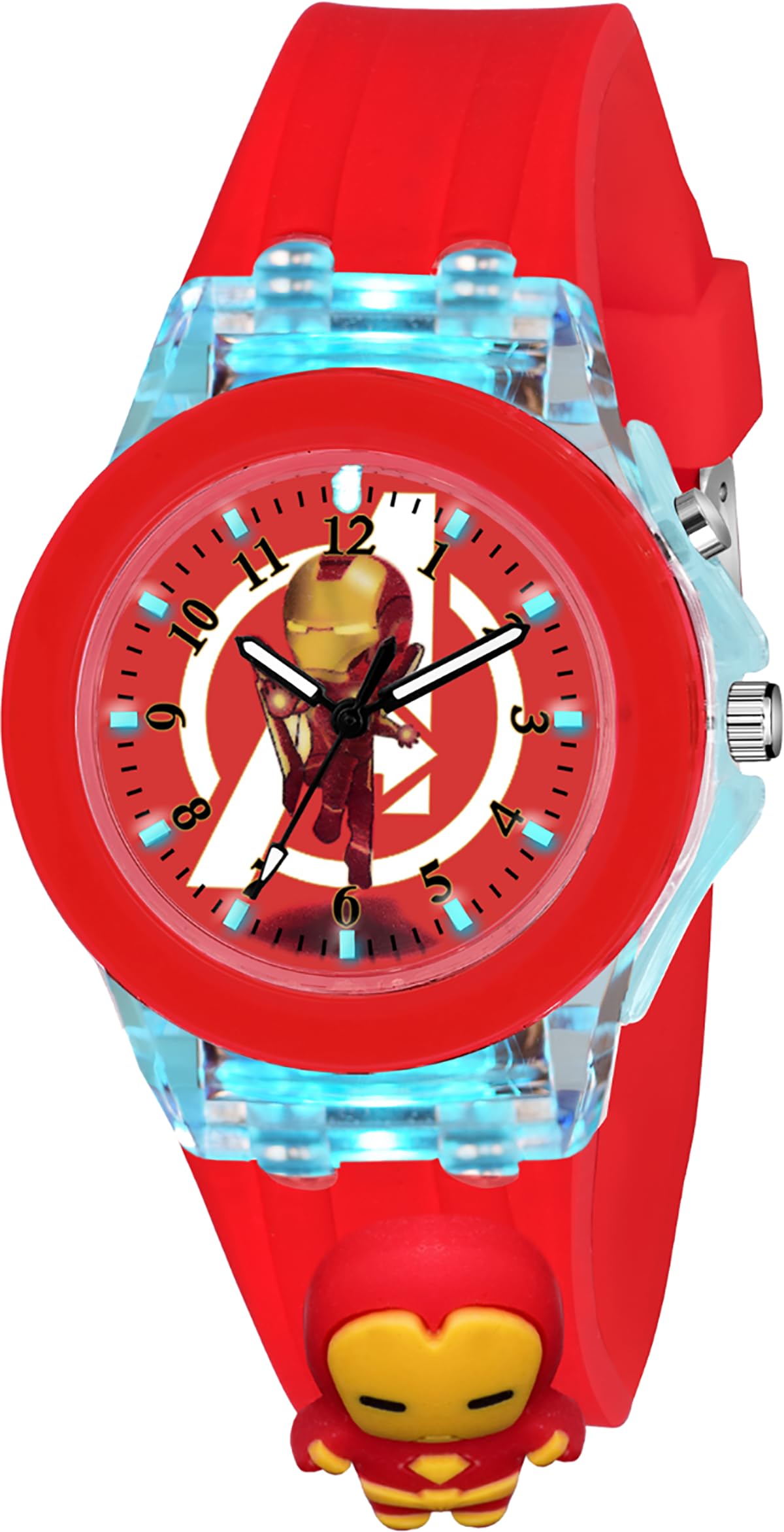 PAPIO Analog Red Color Silicone Band Cute Cartoon Design Multi-Function 7 Color Light Wrist Watch for Kids Children Boys and Girls (B0D8GSL475) Amazon Price History, Amazon Price Tracker
