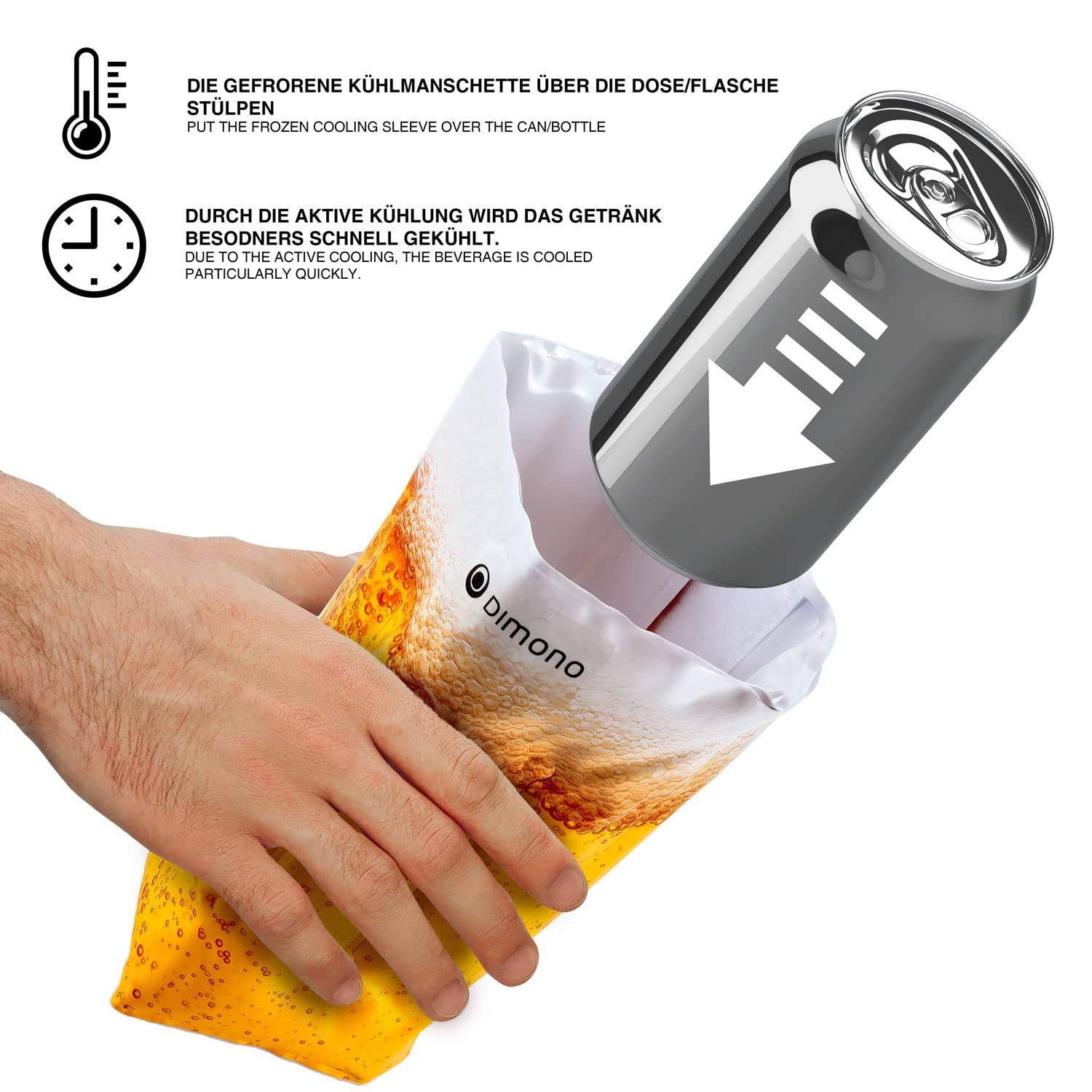 Enfriador de botellas Dimono® Enfriador térmico de champán para vino espumoso, vino y co. (Manguito de refrigeración)