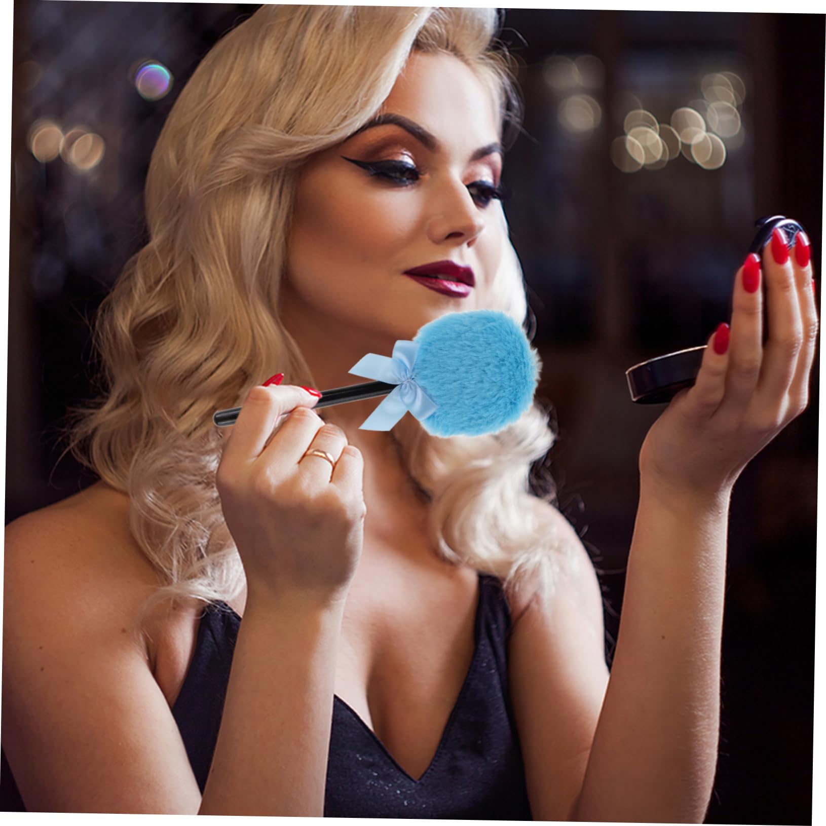 FOMIYES 20 Pz Soffio per il trucco Fairy Stick soffio di polvere secca impostazione piumino da cipria per polvere per viaggi piumino da cipria con fiocco soffio di cipria sciolto