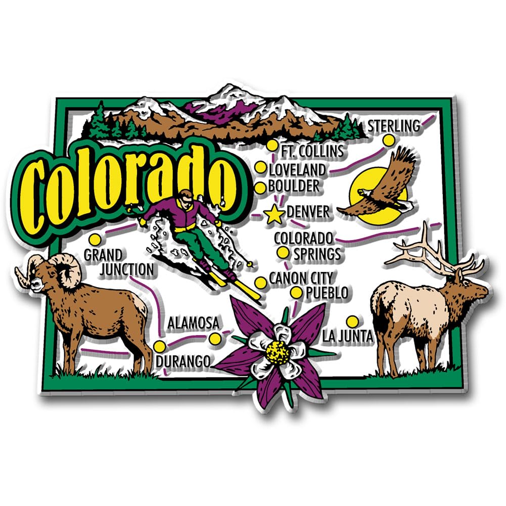 Classic Magnets Made with Pride in the USA Colorado State Jumbo Map