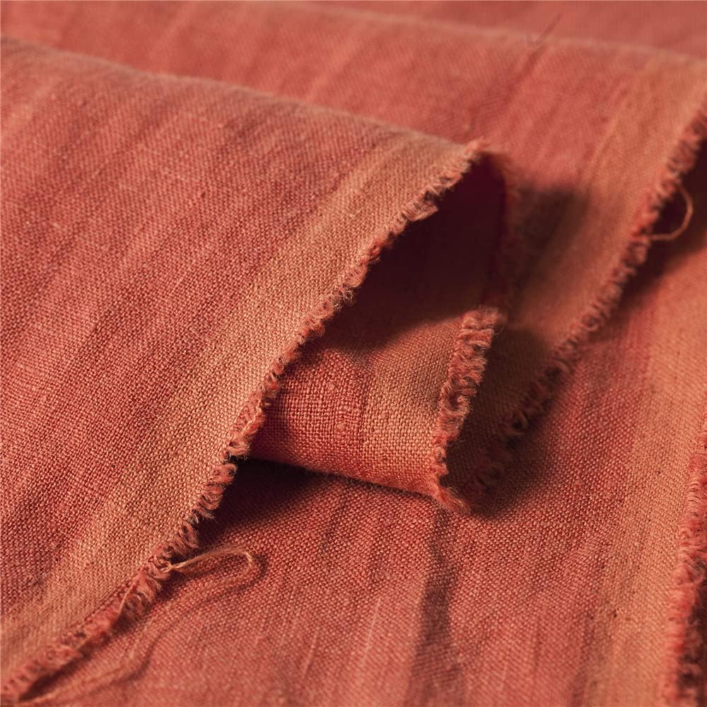 Generic Linen Fabric for Clothing, Orange Red