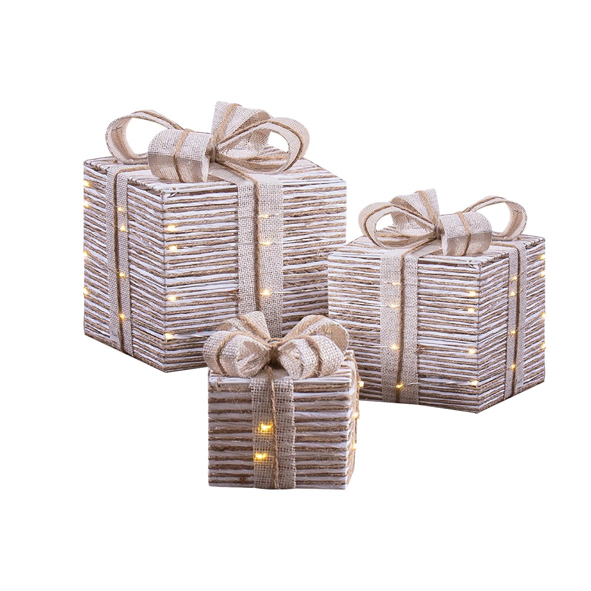 Boîtes cadeau lumineuses au pied du sapin de Noël avec le set Royal Xmas