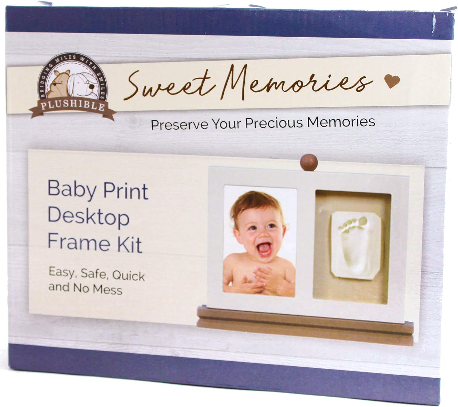 Casting Kit - Baby Keepsake & Dog Paw Print Kit for Newborn - Inkless Plaster for Foot & Hand - Safe Cast Mold Impression Kits Footprint or Handprint - Brown