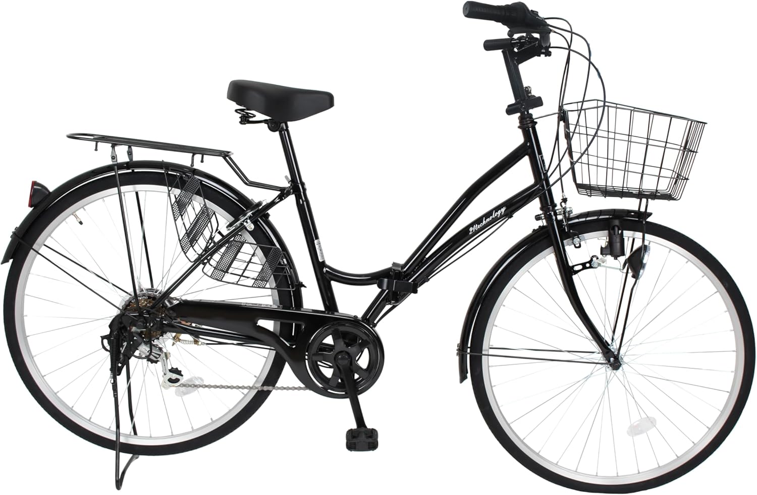 21Technology 折りたたみママチャリ (26インチ) 自転車 シティサイクル ママチャリ 折畳 6段ギヤ付き 街乗り 通勤 通学 MC266