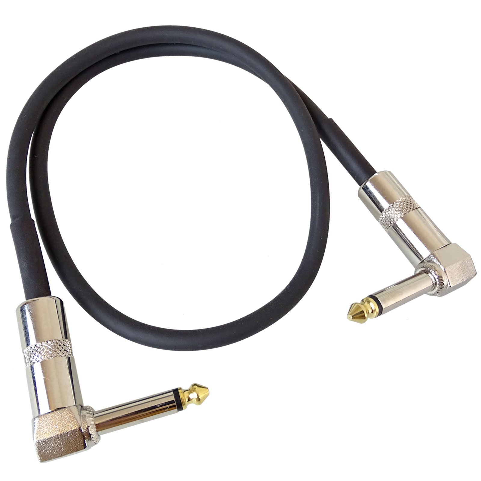 KEEPDRUM GC028 Patch-Kabel 6.3mm Klinke Winkelstecker 60cm 4 Stück