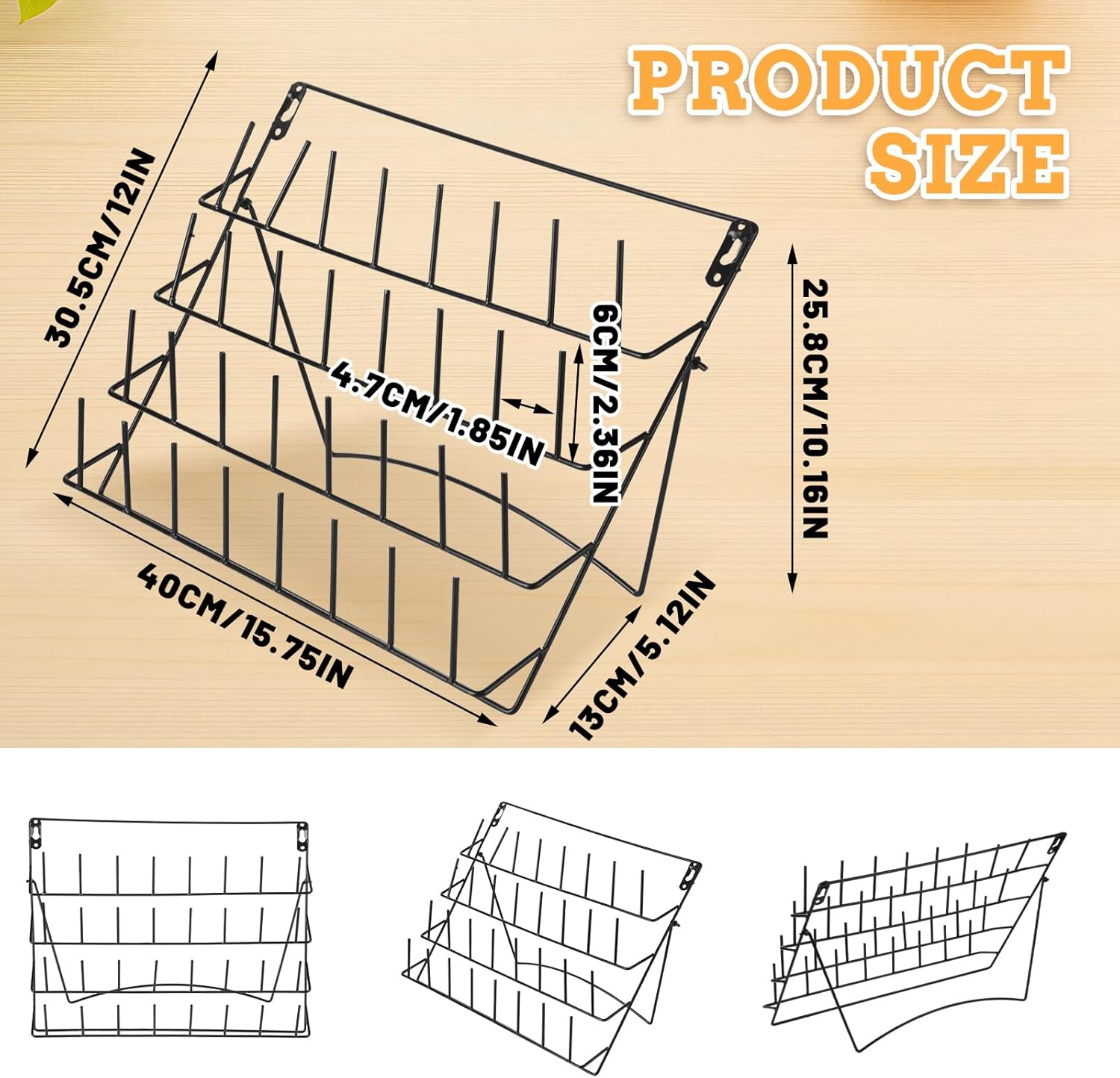 2 Pack Thread Holder Wall 32 Spools Thread Rack, Metal Sewing Thread Rack Wall-Mounted Organizer with Hanging Tools, Large Racks,Tabletop Storage Organizer for Sewing, Braiding, Embroidery