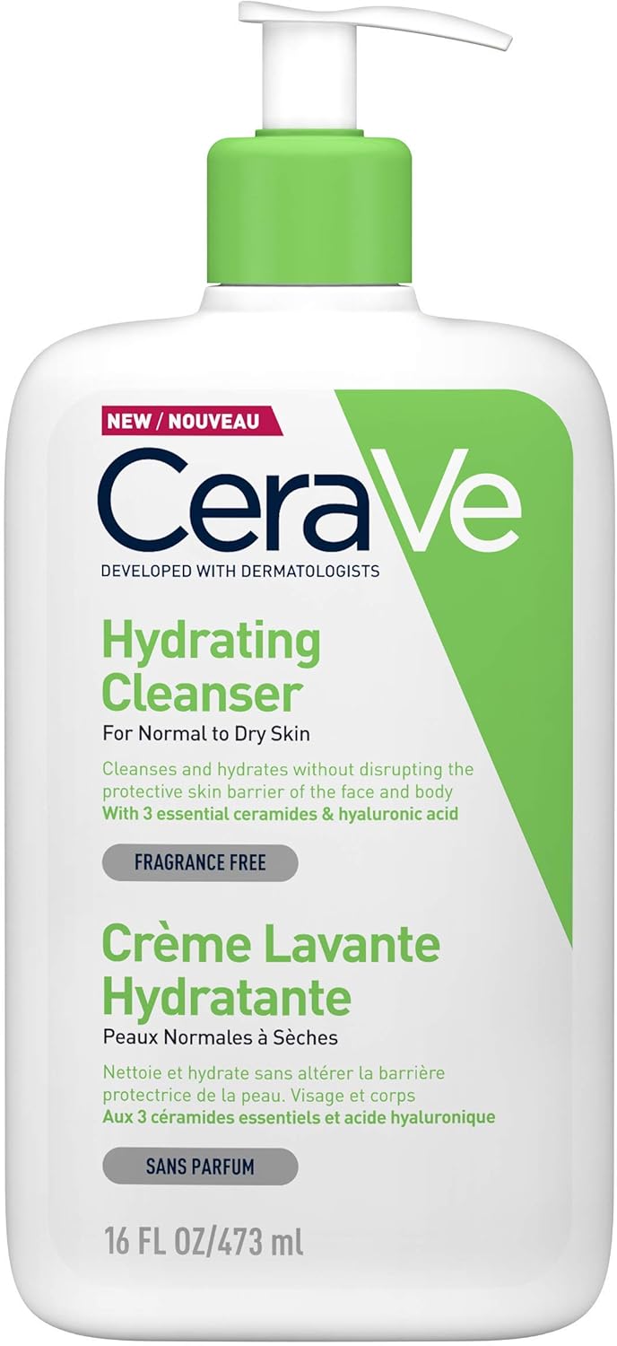 CeraVe Hydrating Cleanser 473ml/16oz Daily Face & Body Wash for