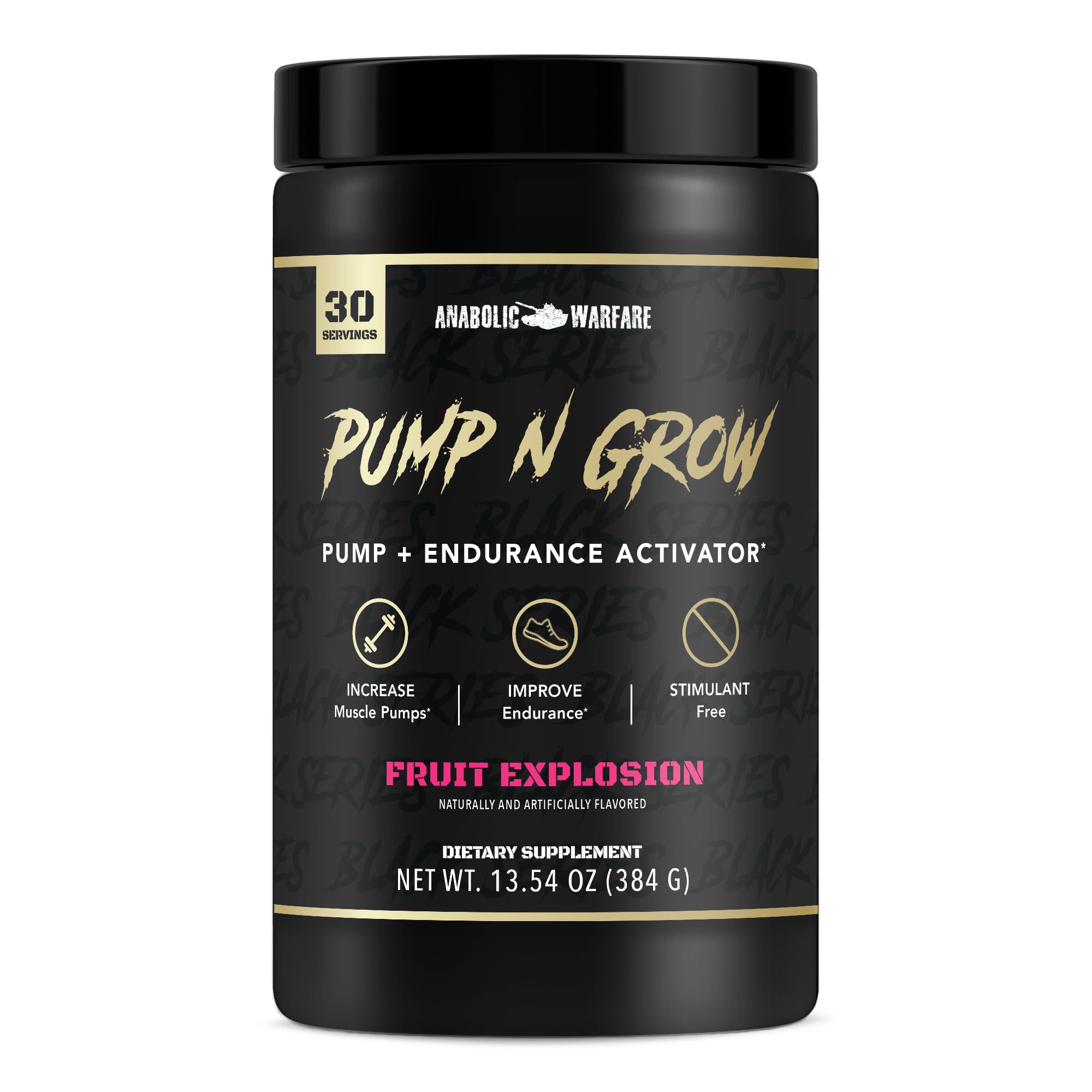 Anabolic Warfare Pump-N-Grow Muscle Pump and Nitric Oxide Boosting Supplement * - Caffeine Free Pre Workout with L-Citrulline, L-Arginine, Beta-Alanine (Fruit Pump - 30 Servings)