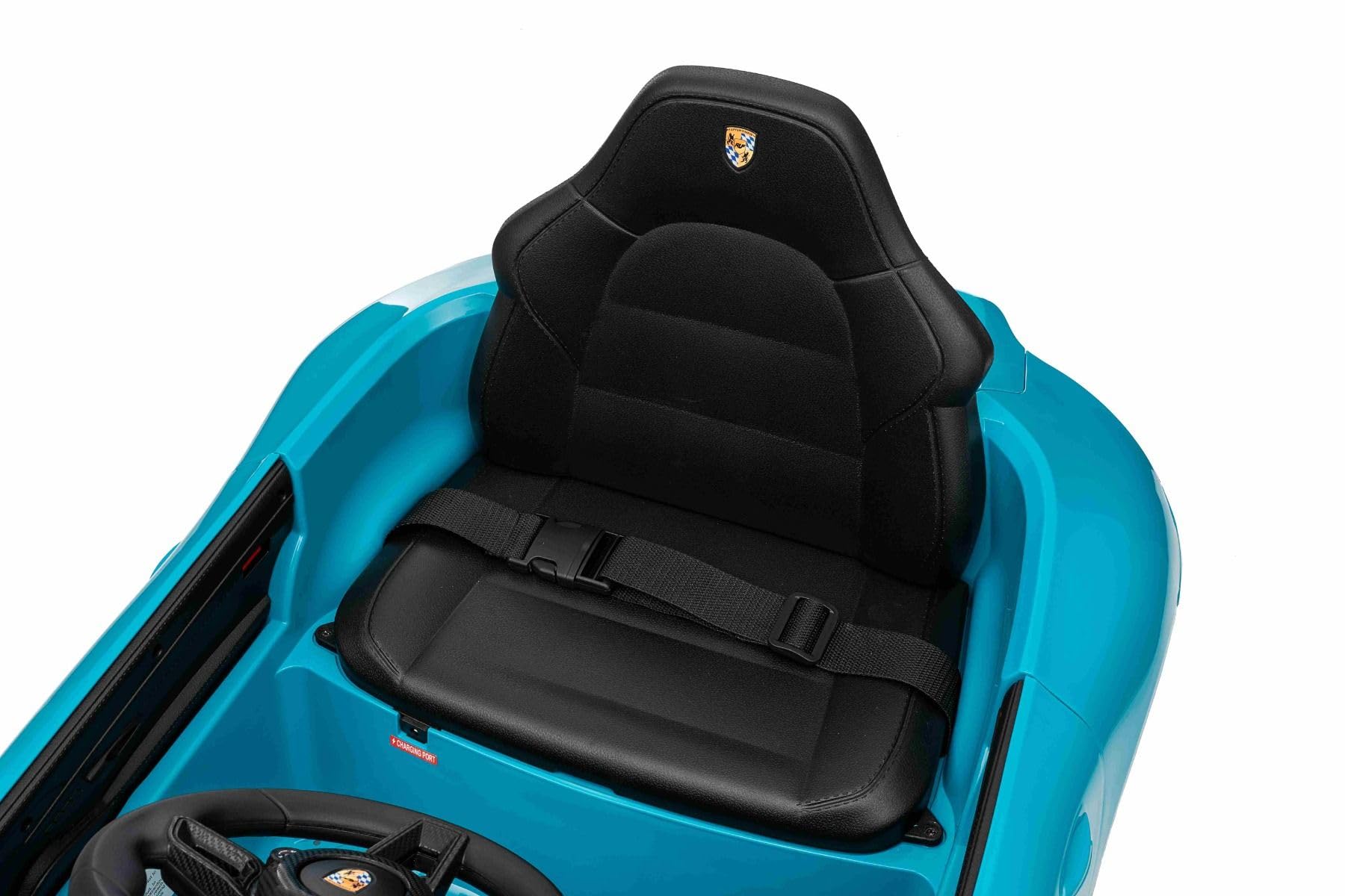 Samochód elektryczny RUF GT 12V, niebieski, otwierane drzwi, pilot 2,4 GHz, przednie i tylne reflektory LED, wejście USB/Aux, akumulator litowy, 2 silniki 35 W, oryginalna licencja
