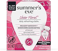 Summer's Eve Sheer Floral Feminine Wipes - pH-Balanced Odor Control, Gynecologist-Tested, Individually Wrapped, 12 Count