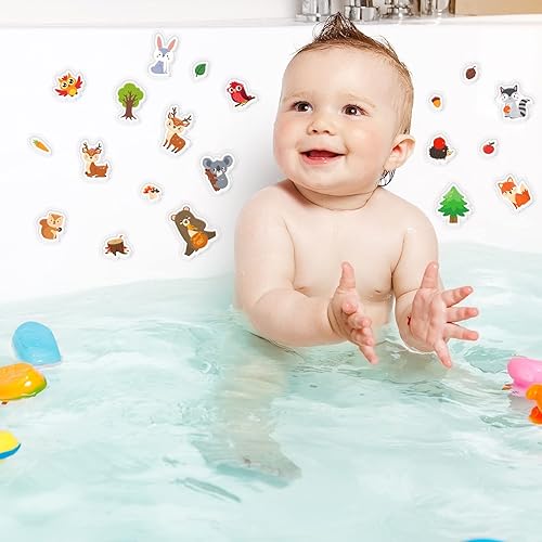 Miniatura 6 de 20 calcomanías de gel grueso con diseño de animales del bosque, calcomanías de gel para ventana de bosque, para niños, niños pequeños y adultos