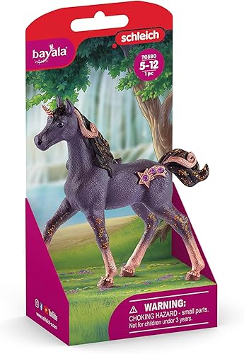 Miniatura 5 de Schleich bayala, Juguetes de unicornio para niñas y niños, figura de juguete de potro de unicornio de estrella fugaz, morado, a partir de 5 años