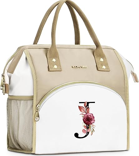 Miniatura 31 de Lonchera con inicial para mujer, lonchera térmica para niñas, lonchera grande para adultos, a prueba de fugas, para el trabajo de picnic, bolsa de