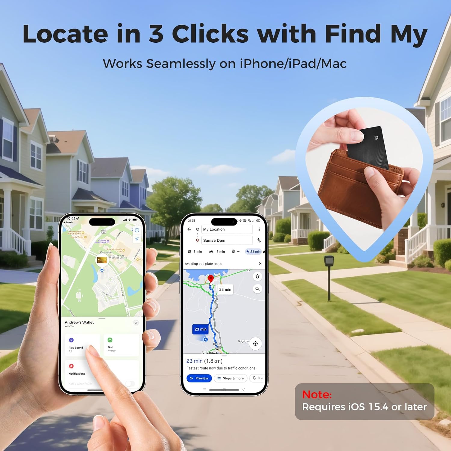 AirTag Card Wallet Tracker Set of 4 - Apple Find My (iOS Only) - 2025 Ultra-Slim 1.8mm Smart Finder, IP67 Locator for Men's Wallets & Luggage Black