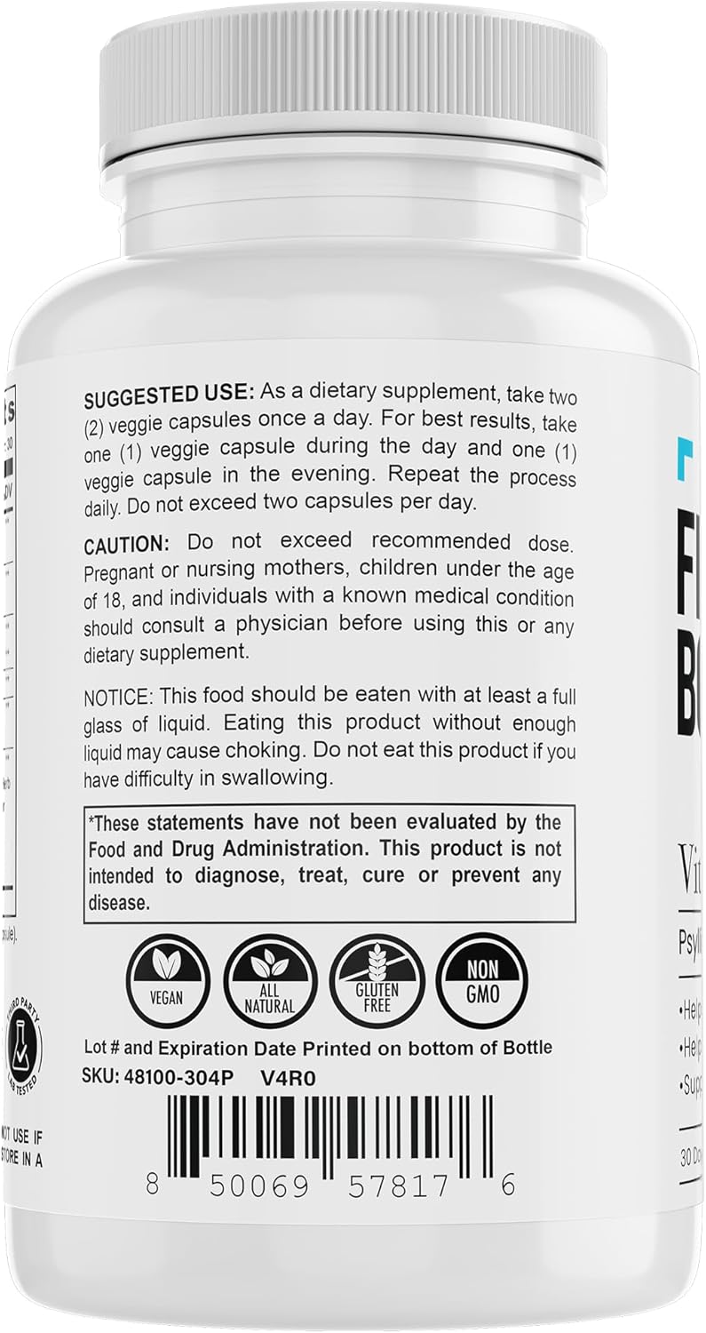 VitalMatrix Gut Balance, Psyllium & Botanical Formula - 1,080mg Psyllium Husk Per Serving, Daily Gut Support, Promote Regularity & Support Overall Wellness - 60 Capsules - Image 6
