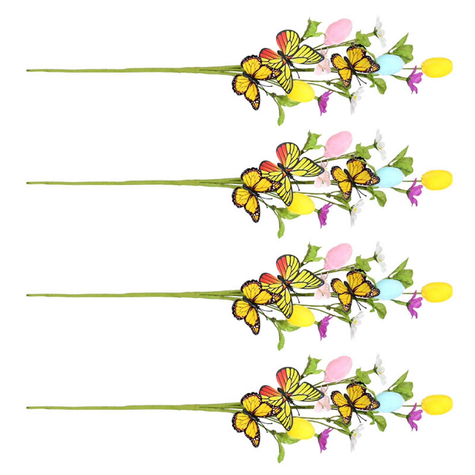 Tiges d'œufs de Pâques papillon x4 pliables pour décoration