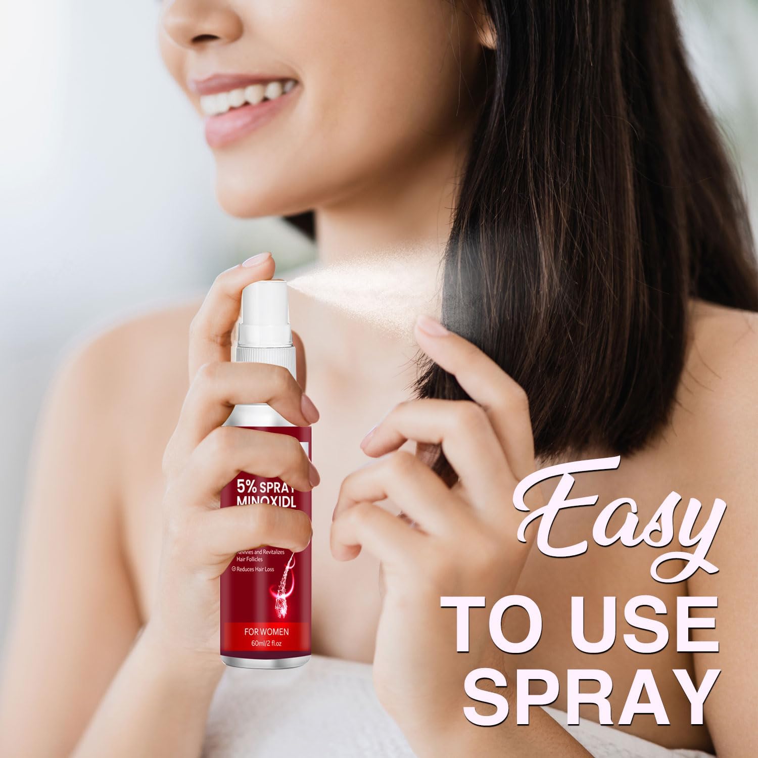 5% Minoxidil Spray for Women Hair Growth: Hair Regrowth Treatment for Thinning Hair and Hair Loss – Topical Extra Strength Treatment for Women – 60ML x 2 Pack - Image 7