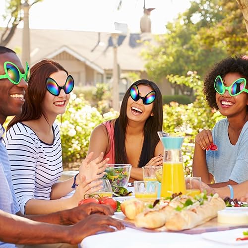 Miniatura 6 de Bencailor Paquete de 12 gafas de alienígena de Halloween con lentes, novedosas gafas divertidas, accesorios de disfraz de extraterrestre para
