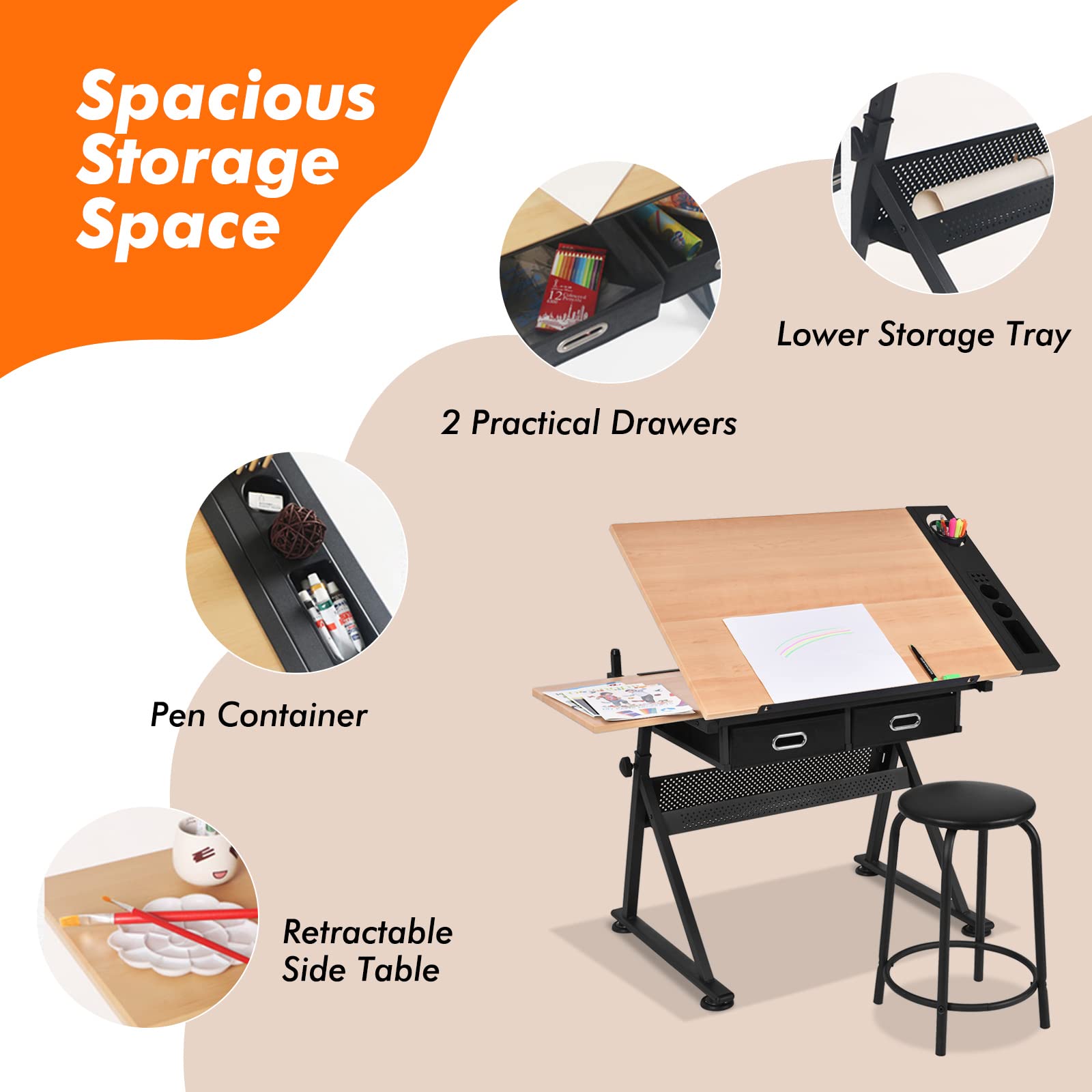 Tavola Da Disegno Regolabile A3 - Con Accessori Per Studenti E Professionisti - Foto 2