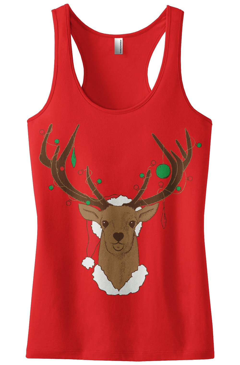 Threadrock Women's Christmas Reindeer Racerback Tank Top