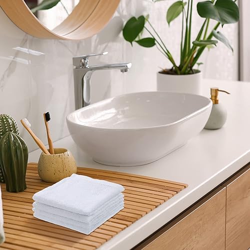 Miniatura 4 de Oudain 100 paños de limpieza blancos reutilizables a granel, trapos de limpieza de algodón, paños de cocina absorbentes, trapos de cocina pequeños,