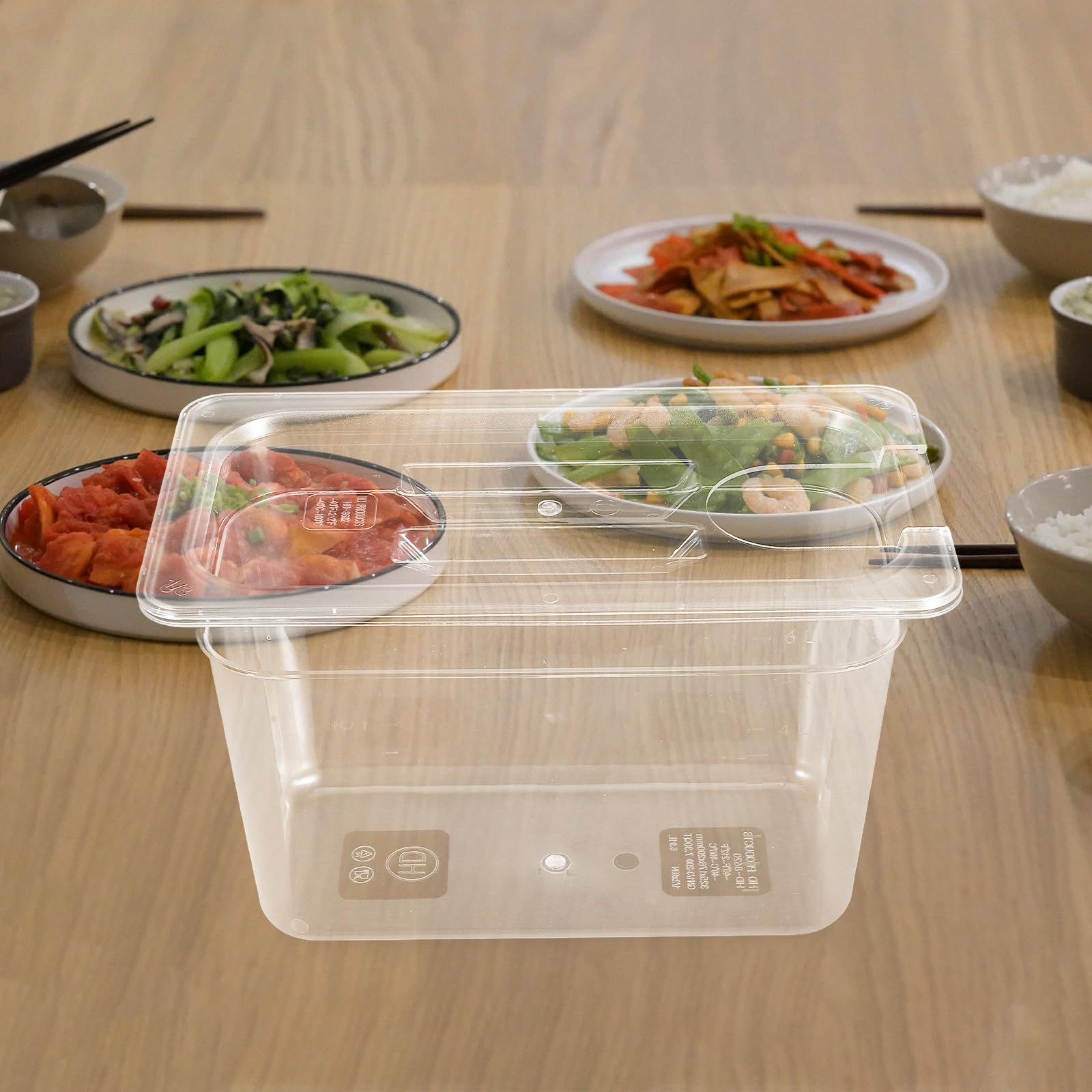 PRETYZOOM Contenedor para Olla de Cocción Lenta 6 Litros Transparente Recipiente de Cocción Lenta Apto para Sous Vide Caja de Almacenamiento Práctica y Segura para Alimentos y Verduras