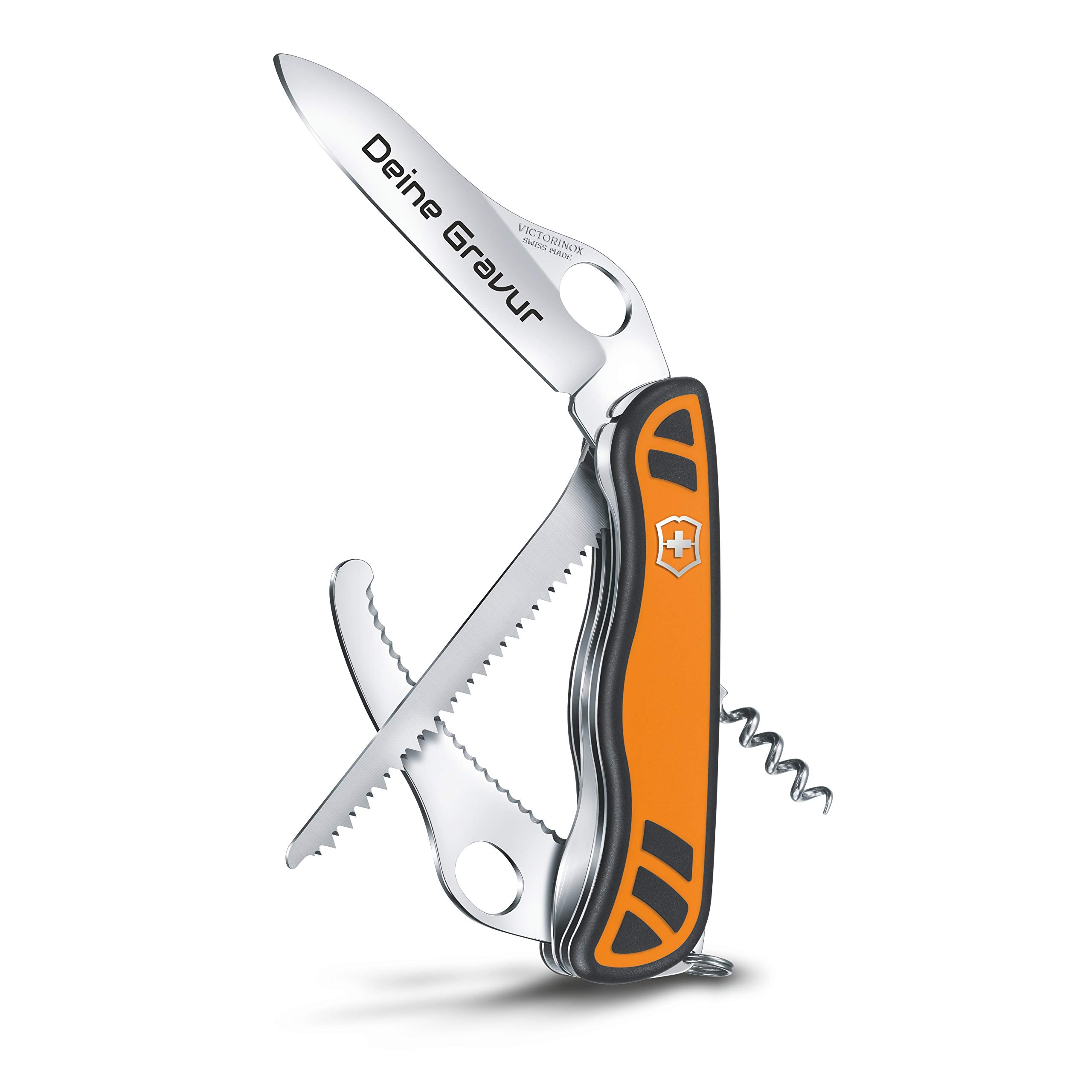 Victorinox Coltello da Tasca Hunter CT Presa Con Richiesta Incisione Auf Der Lama I Regalo per Uomini Donne I Per Compleanno I Svizzero Personalizzato Con 6 Funzioni 0.8341.MC9