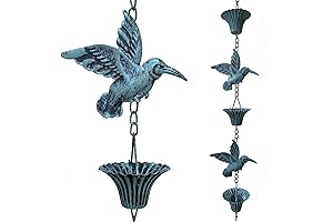 Aesthetically Pleasing Hummingbird and Cup Rain Chain