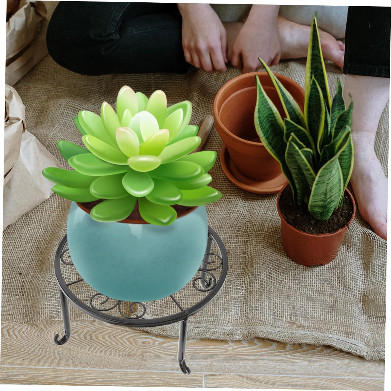 SUPVOX 4 Pièces Support pour Plantes Décoratif Support à Fleurs pour Balcon sur Pied Simple Maintient Fermement