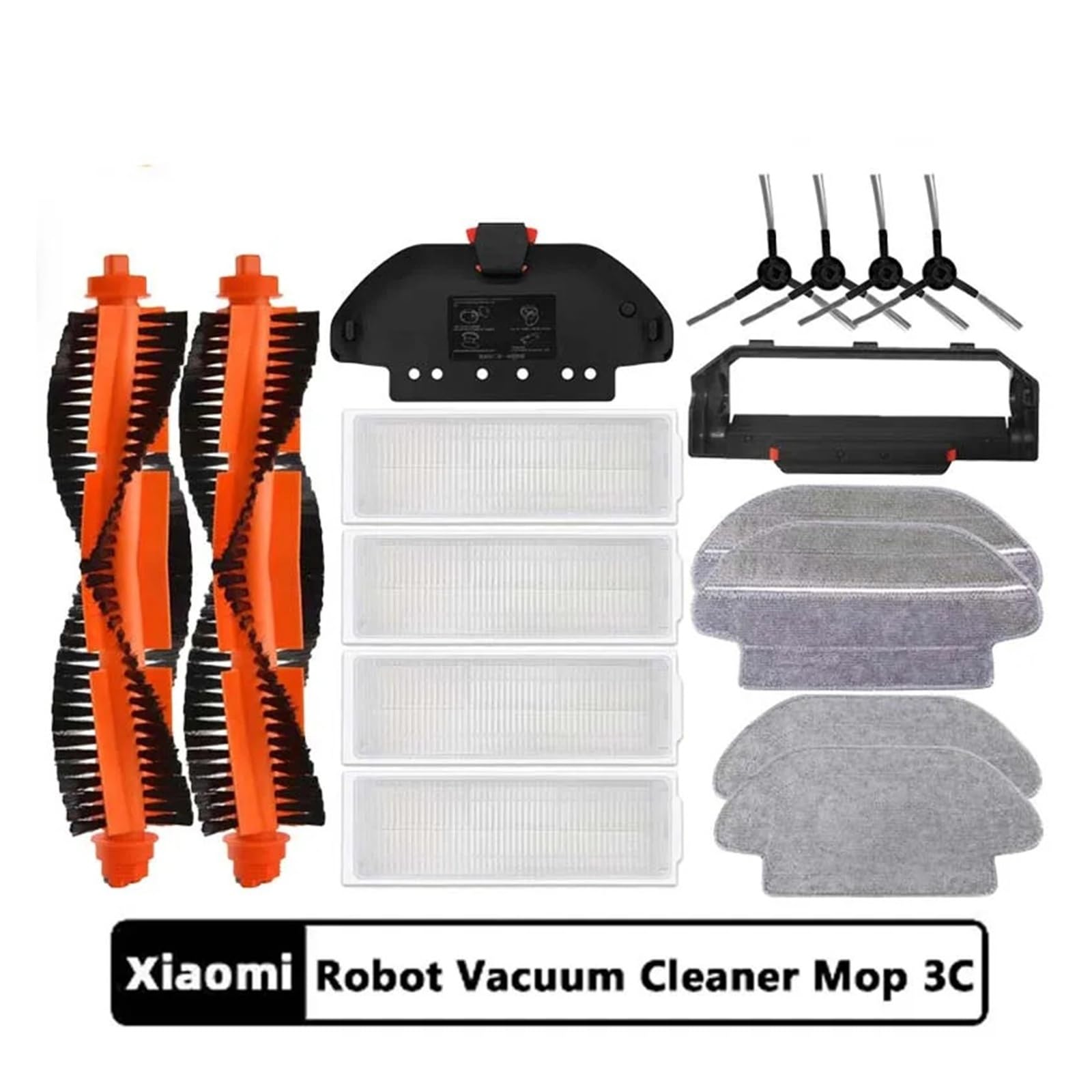 Compatible con Xiaomi Mijia Mi Robot Vacuum-Mop Pro STYTJ02YM 2S / 3C Reemplazo de Filtro Hepa Robot Vacuum Mop P Accesorios (paños de fregona y Cepillo Lateral Principal)(XM2S3C122002)