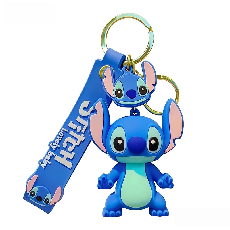 Chaveiro de Silicone Xjmjhy Azul com Design Cartoon para Chaves, Mochilas e Chaves de Carro