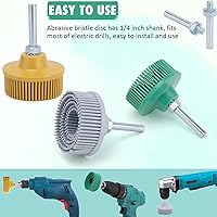 Vista 6 de Disco de cerdas abrasivas de grano de cerdas de 2 pulgadas, 6 piezas de disco de cerdas Roloc grado 50 # 80 # 120 # con disco de eliminación