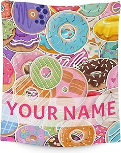 Girls Blanket - 40"x50" Cute Donut Throw Blanket Gifts for Kids & Adults - Personalized Colorful Soft Fuzzy Doughnut Blanket for Couch & Living Room
