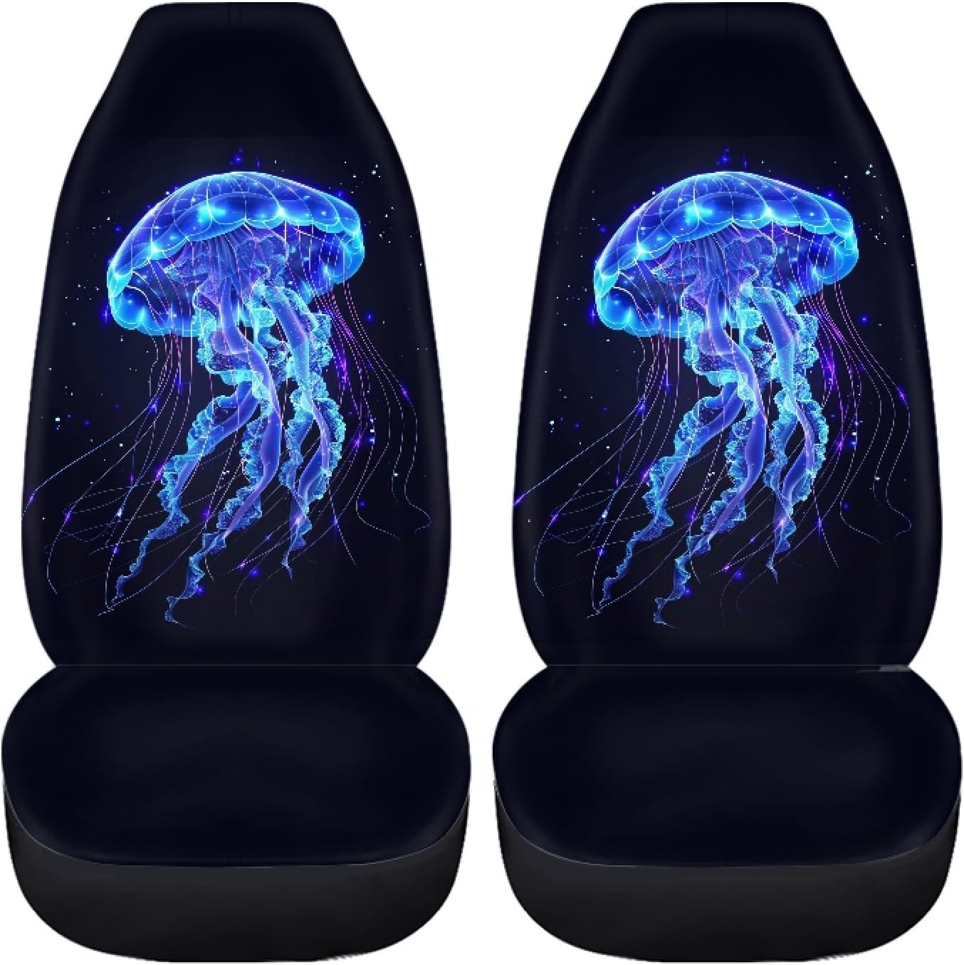 Car Seat Cover Full Set Glowing Jellyfish Car Seat Covers for Car Auto Seats Protector Front and Rear Bench Seats Fit Most Cars,SUV,Sedan,Trucks