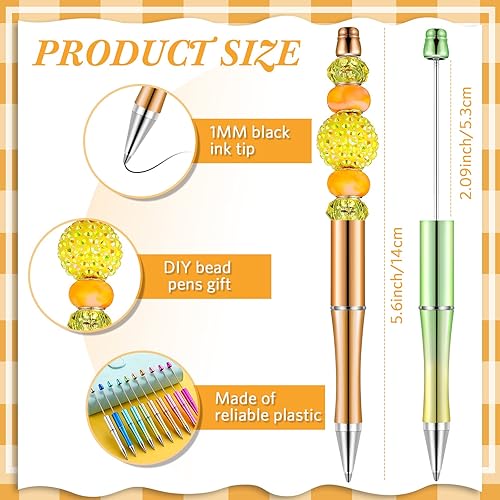Miniatura 2 de 50 bolígrafos de cuentas de plástico a granel con 50 recambios para hacer bricolaje regalos para niños estudiantes suministros escolares de oficina
