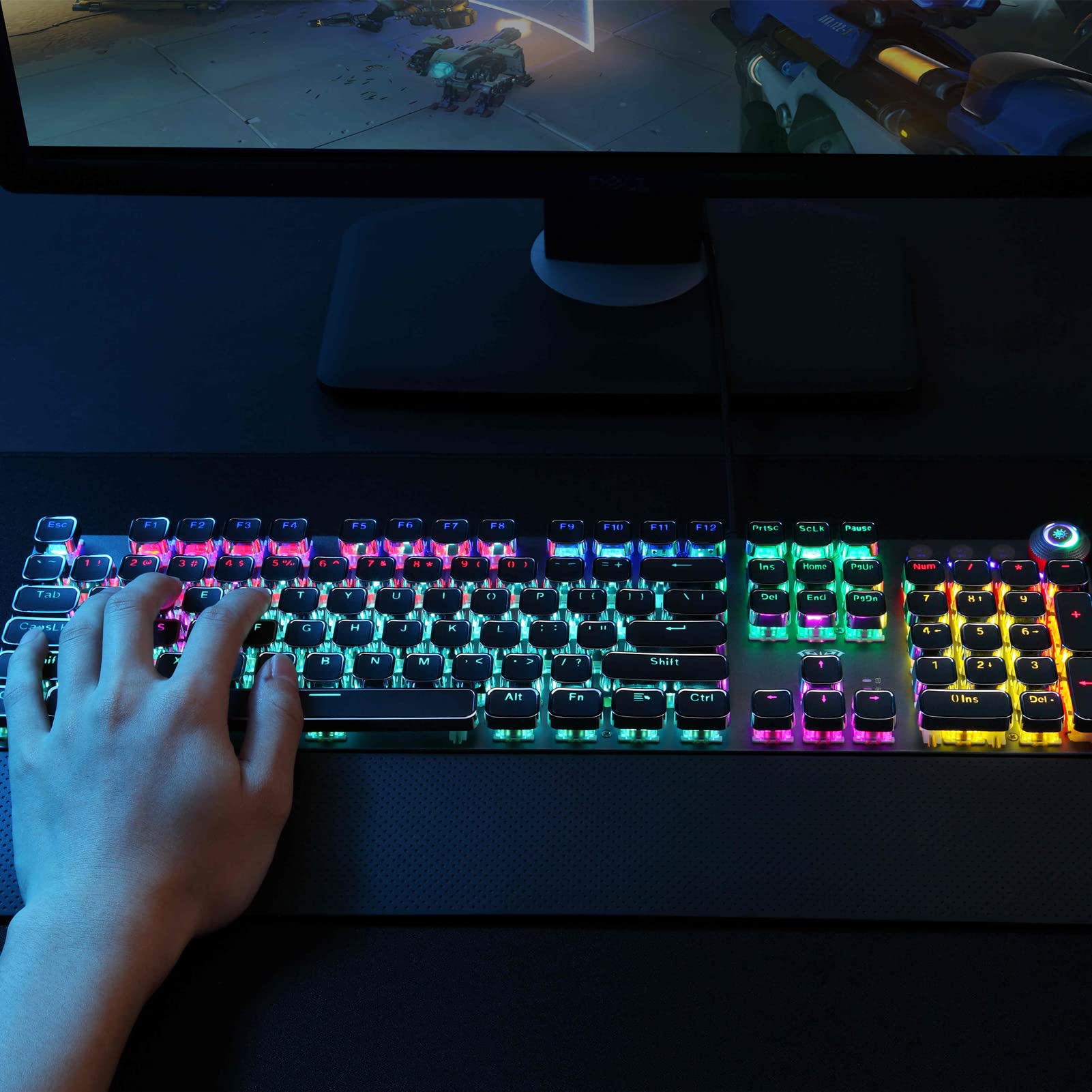 AULA F2088 Typewriter Style Mechanical Gaming Keyboard Blue Switch