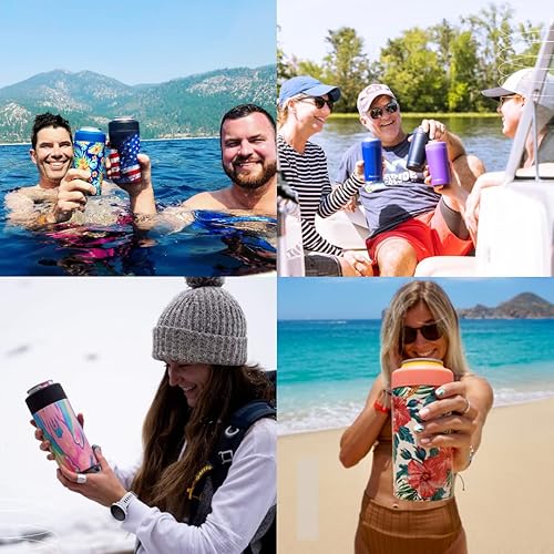 Miniatura 7 de Frost Buddy Enfriador universal de latas, se adapta a todos, enfriador de latas de acero inoxidable para latas y botellas regulares o delgadas de 12