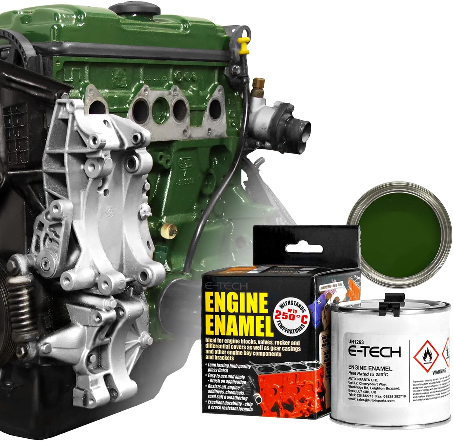 E-TECH - British Racing Green - Car/Bike Engine Enamel Paint - 250ml