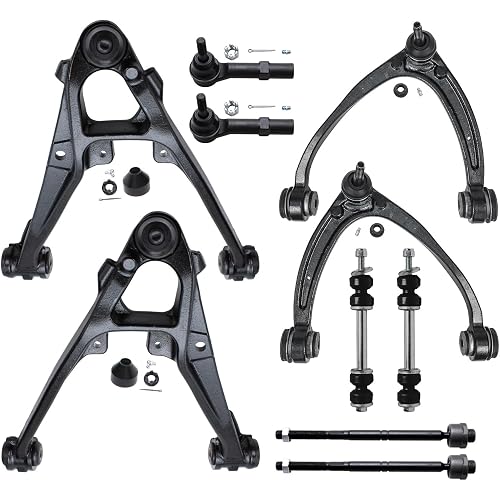 Detroit Axle - Front Control Arm Kit for 2007-2013 Chevrolet Silverado 1500 | Suburban GMC Sierra Yukon XL 1500 Avalanche Tahoe Cadillac Escalade Upper Lower Control Arm w/Ball Joints Tie Rods Sway Bars