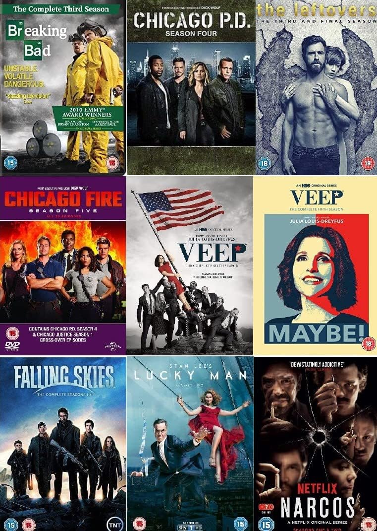 Narcos, Breaking Bad, Falling Skies, Leftovers, Lucky Man, Veep, Chicago P.D, Chicago Fire DVD