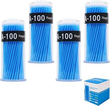 Shintop 400pcs Disposable Micro Applicator Brushes for Dental Oral Makeup Blue, 2.5mm